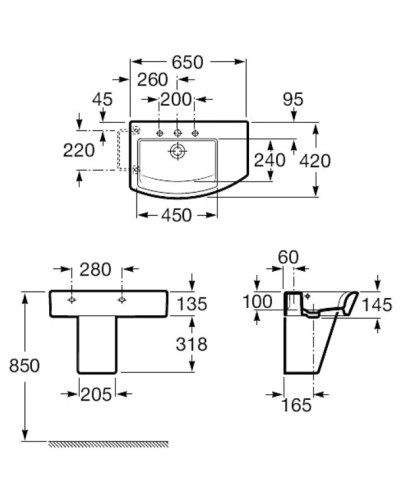 Раковина 65х42 см Roca Hall 327620000
