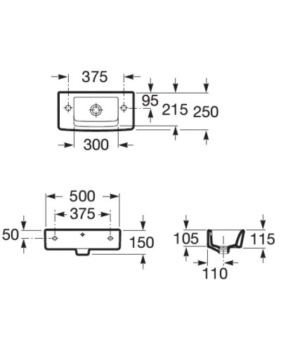Раковина 50х25 см Roca Hall 325883000