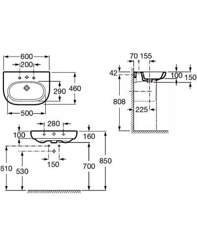 Раковина 60х46 см Roca Meridian 327242000