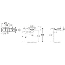 Раковина 45х25 см Roca Meridian 327248000