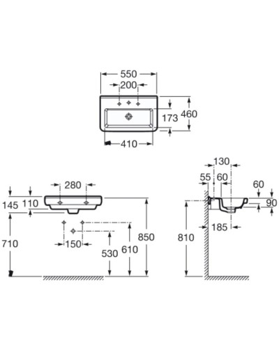 Раковина 55х46 см Roca Dama 327786000