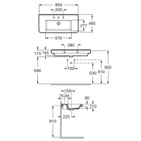 Раковина 85х46 см Roca Dama 327781000