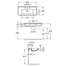 Раковина 85х46 см Roca Dama 327781000