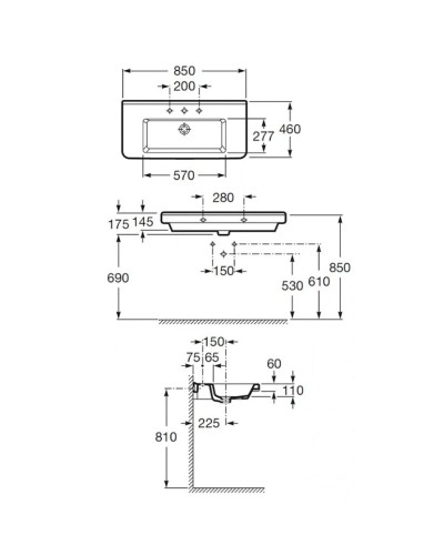 Раковина 85х46 см Roca Dama 327781000