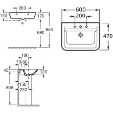 Раковина 60х47 см Roca The Gap 327474000