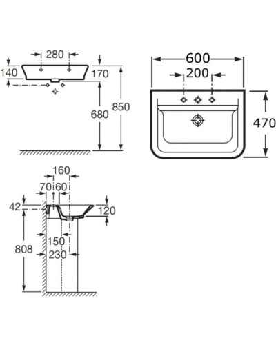 Раковина 60х47 см Roca The Gap 327474000