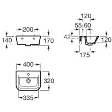 Раковина 40х32 см Roca The Gap 327478000