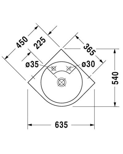 Раковина 45х45 см Duravit Architec 0448450000