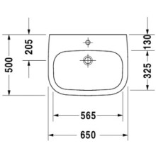 Раковина 65х50 см Duravit D-Code Med 23116500002