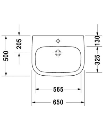 Раковина 65х50 см Duravit D-Code Med 23116500002