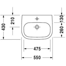Раковина 55х43 см Duravit D-Code Med 23115500002