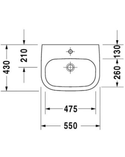 Раковина 55х43 см Duravit D-Code Med 23115500002