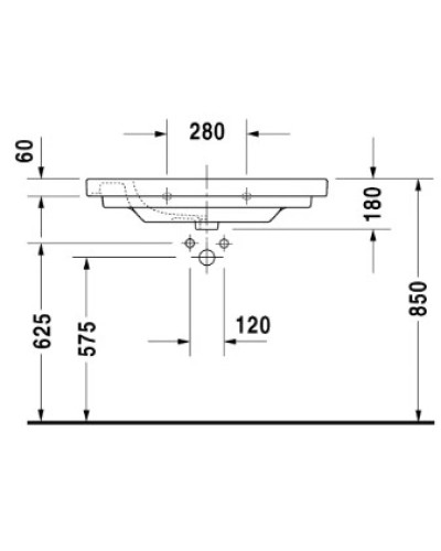 Раковина 85х48 см Duravit D-Code 03528500002