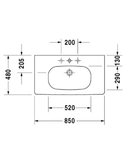 Раковина 85х48 см Duravit D-Code 03528500002