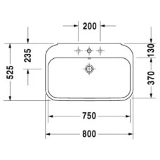 Раковина 80х52,5 см Duravit Happy D.2 2316800000