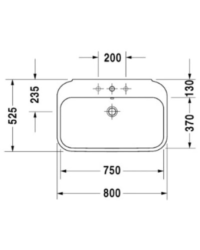 Раковина 80х52,5 см Duravit Happy D.2 2316800000