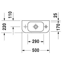 Раковина 50х22 см Duravit Happy D.2 0711500000