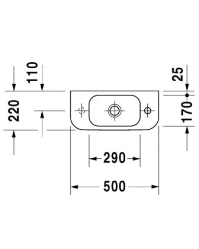 Раковина 50х22 см Duravit Happy D.2 0711500000