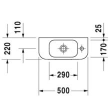 Раковина 50х22 см Duravit Happy D.2 0711500008