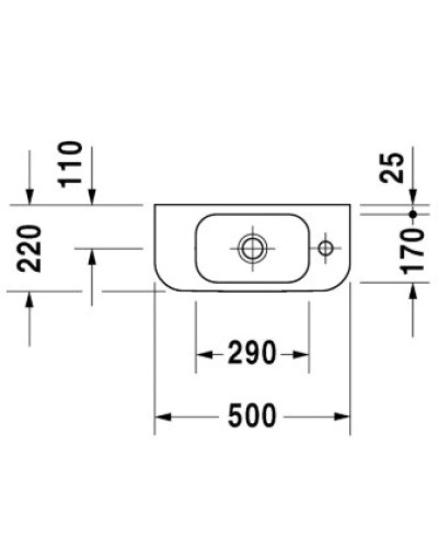 Раковина 50х22 см Duravit Happy D.2 0711500008