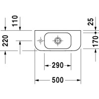 Раковина 50х22 см Duravit Happy D.2 0711500009