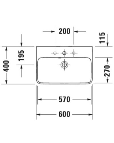 Раковина 60х40 см Duravit ME by Starck 2343600000