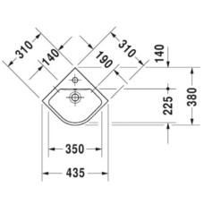 Раковина 43,5х38 см Duravit ME by Starck 0722430000