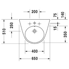 Раковина 65х51 см Duravit Starck 2 2323650000
