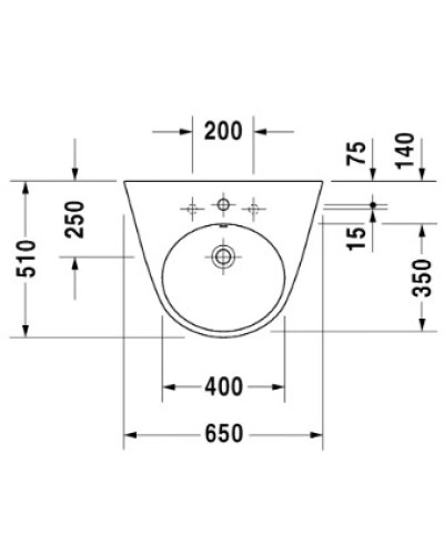 Раковина 65х51 см Duravit Starck 2 2323650000