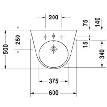 Раковина 60х50 см Duravit Starck 2 2323600000