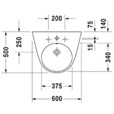 Раковина 60х50 см Duravit Starck 2 2323600000