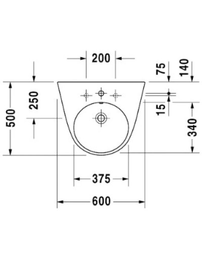 Раковина 60х50 см Duravit Starck 2 2323600000