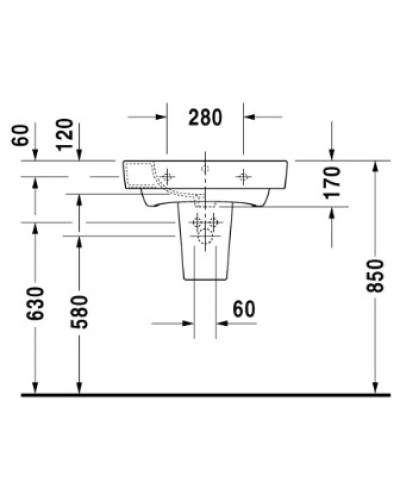 Раковина 60х50 см Duravit Starck 2 2323600000