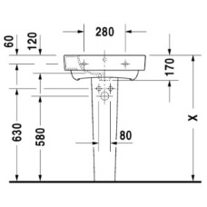 Раковина 55х48,5 см Duravit Starck 2 2323550000