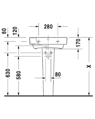 Раковина 55х48,5 см Duravit Starck 2 2323550000