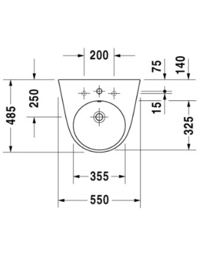Раковина 55х48,5 см Duravit Starck 2 2323550000