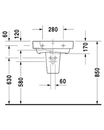 Раковина 55х48,5 см Duravit Starck 2 2323550000