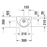 Раковина 38х26 см Duravit Starck 2 0761380008