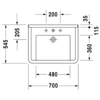 Раковина 70х54,5 см Duravit Starck 3 0309700000
