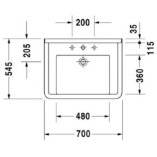 Раковина 70х54,5 см Duravit Starck 3 0309700000