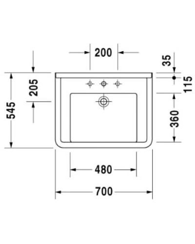 Раковина 70х54,5 см Duravit Starck 3 0309700000