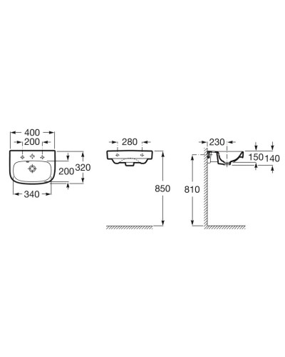 Раковина 40х32 см Roca Debba 325998000