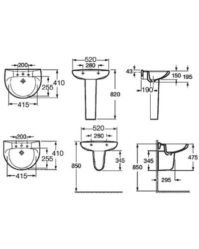 Раковина 52х41 см Roca Victoria 327395000