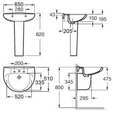 Раковина 65х51 см Roca Victoria 327391000