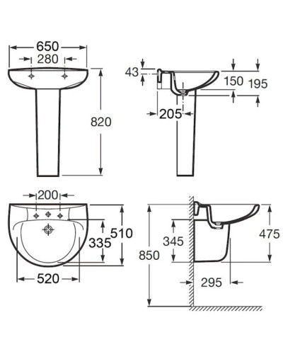 Раковина 65х51 см Roca Victoria 327391000
