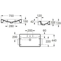Раковина 75х44 см Roca Diverta 327110000