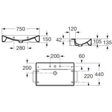 Раковина 75х44 см Roca Diverta 327110000