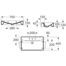Раковина 75х44 см Roca Diverta 327110000