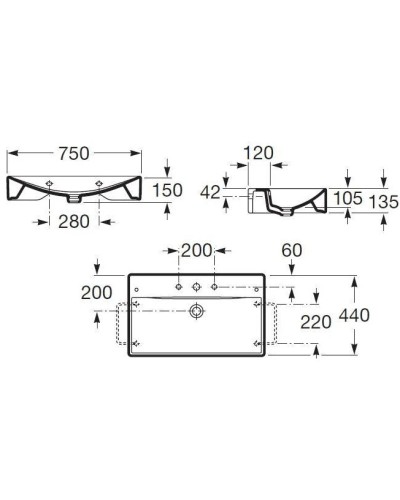 Раковина 75х44 см Roca Diverta 327110000