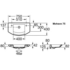 Раковина 75х43 см Roca Mohave 327889000
